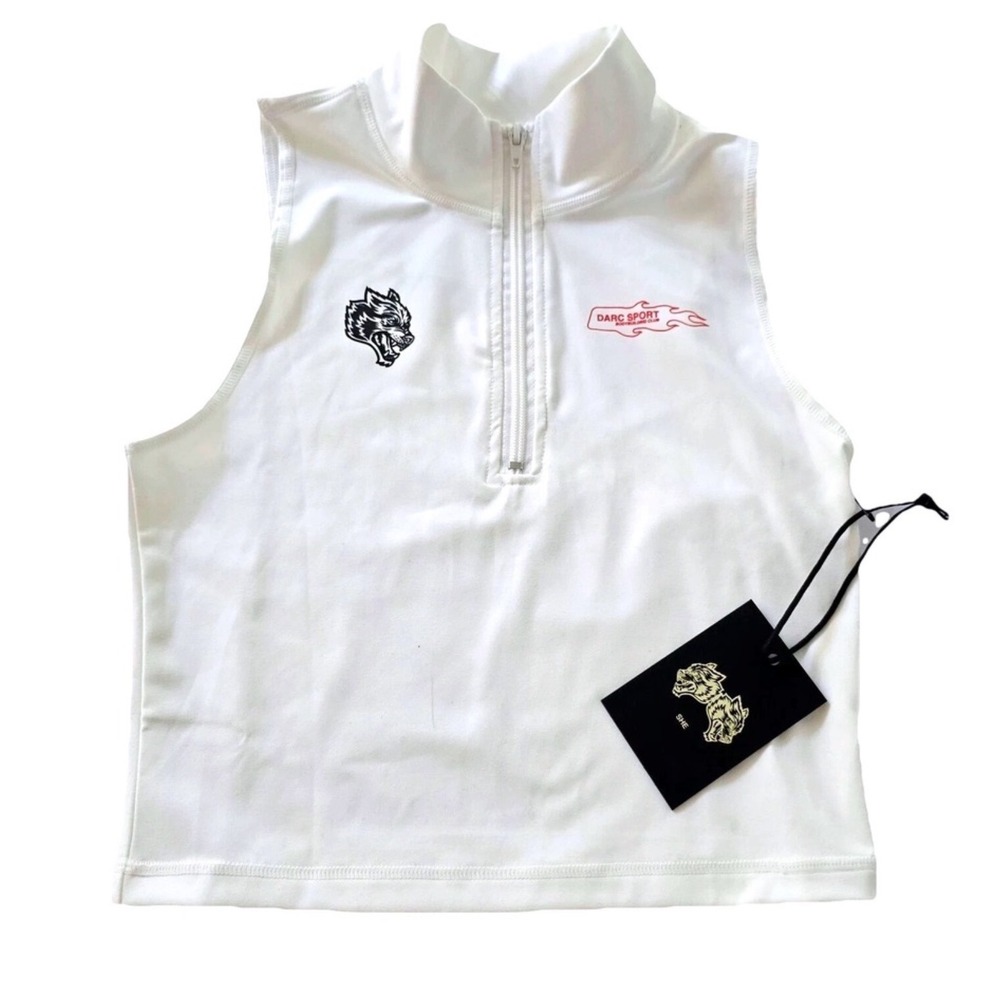 Darc Sport SHE Ride Tana Energy Vest Womens Large Cream Bodybuilding 1/4 Zip‎
